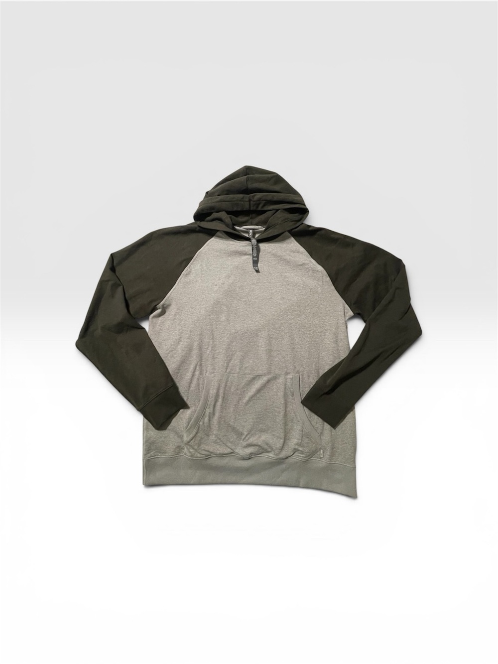 Vuori Two-Tone Hooded Pullover - Light Gray & Dark Olive